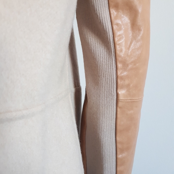 VINCE | Wool Jacket with Leather Sleeves - Picture 8 of 16